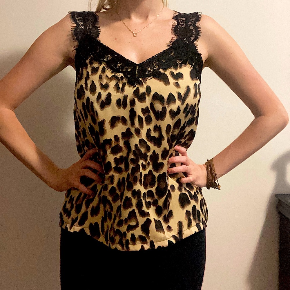 Cheetah Print Lace Tank NWT